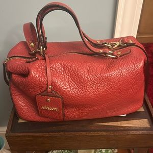 A.BELLUCCI red hand bag genuine leather.